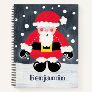 Personalised Cute Father Christmas Santa Claus Notebook