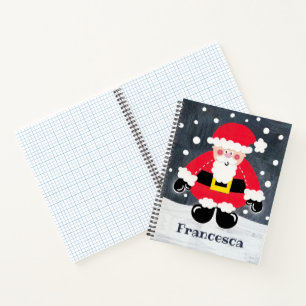 Personalised Cute Father Christmas Santa Claus Notebook