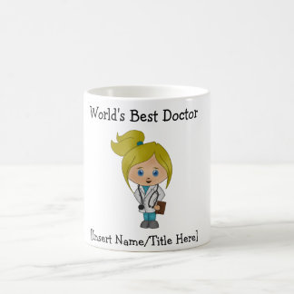 Personalised Cute Female Blonde Blue-Eyed Coffee Mug