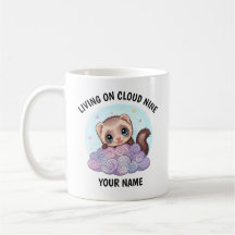 Personalised Cute Ferret Mug with Custom Text