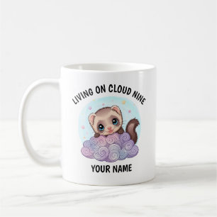 Personalised Cute Ferret Mug with Custom Text