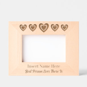 Personalised Cute Five Hearts Etched Frames