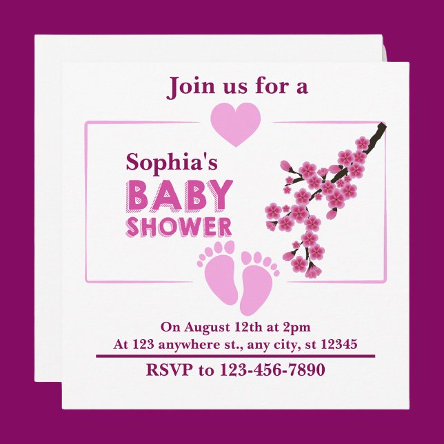 Personalised Cute Floral Baby Shower Invitation (Creator Uploaded)