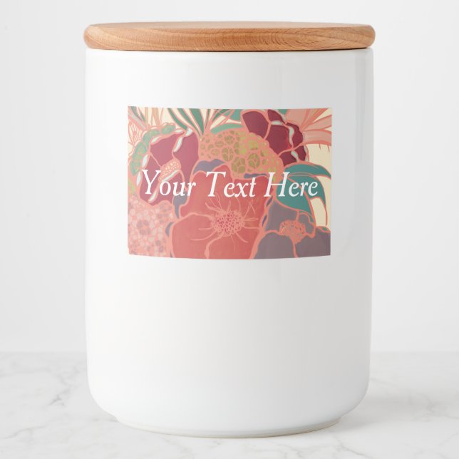 Personalised Cute Floral Food Container Food Label (Front)