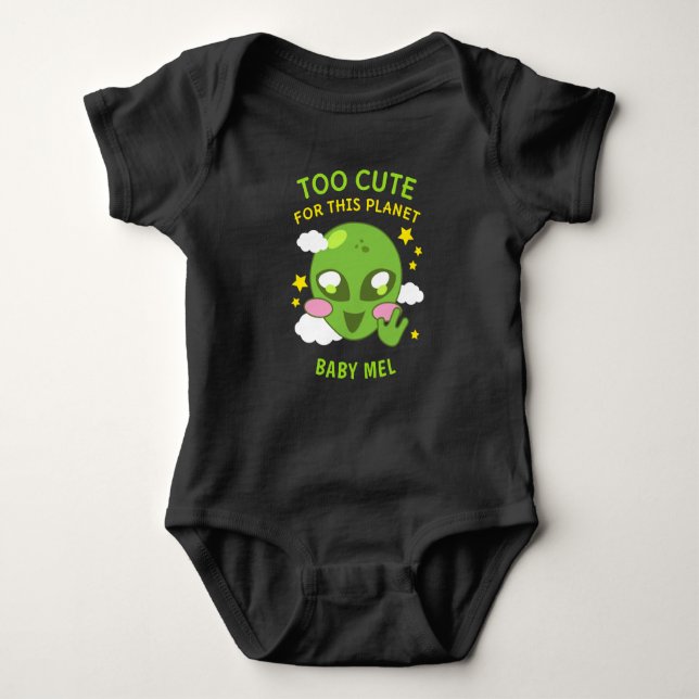 Personalised Cute for This Planet Fun Alien Baby Bodysuit (Front)