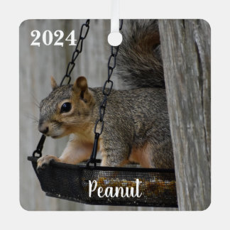 Personalised Cute Fox Squirrel Metal Tree Decoration