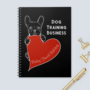 Personalised Cute French Bulldog with a Red Heart Notebook