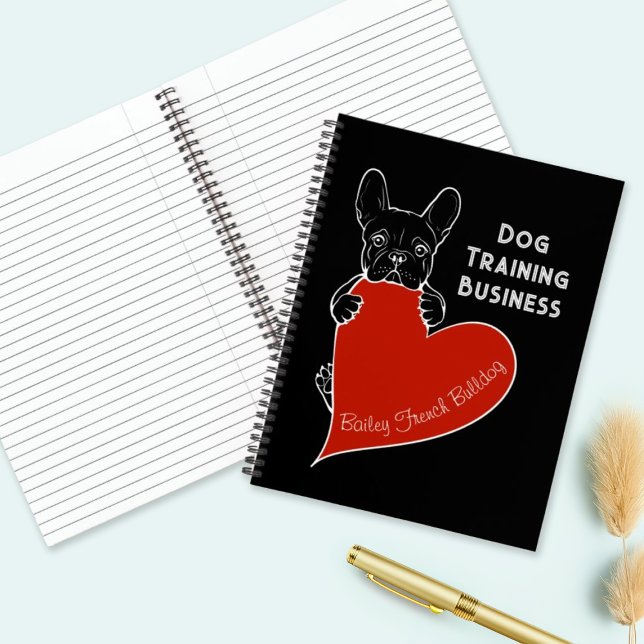 Personalised Cute Frenchie Dog with a Red Heart Notebook (Creator Uploaded)