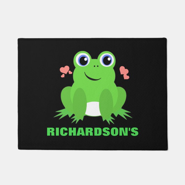 Personalised Cute Frog Doormat (Front)