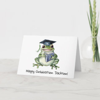 Personalised Cute Frog Graduation Card