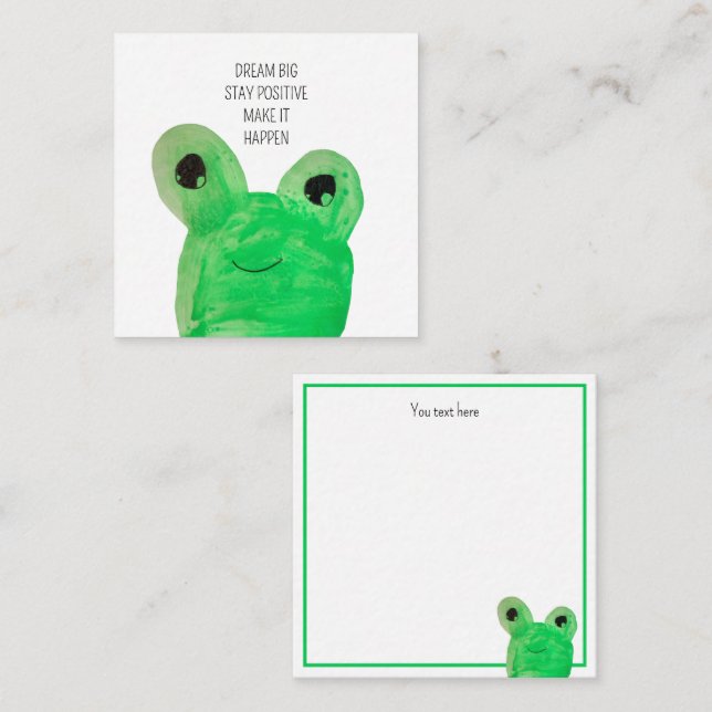 Personalised Cute frog inspirational quote Card (Front/Back)