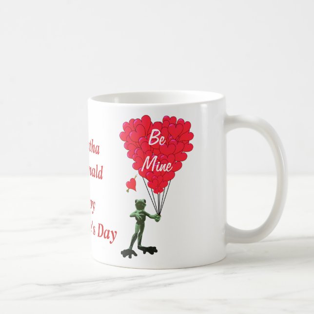 Personalised cute frog Valentines day Coffee Mug (Right)
