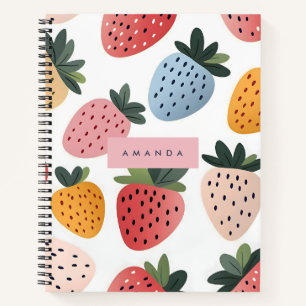 Personalised Cute Fruit Strawberry Pattern Notebook