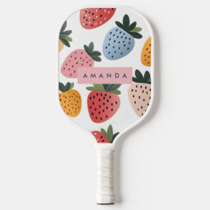 Personalised Cute Fruit Strawberry Pattern Pickleball Paddle