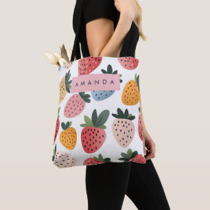 Personalised Cute Fruit Strawberry Pattern Tote Bag