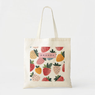 Personalised Cute Fruit Strawberry Pattern Tote Bag
