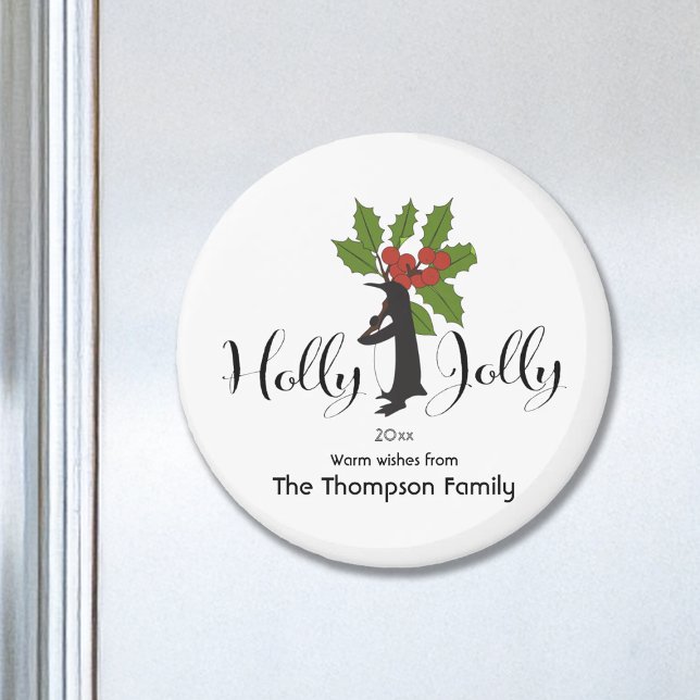Personalised Cute Funny Penguin Christmas Magnet (Creator Uploaded)