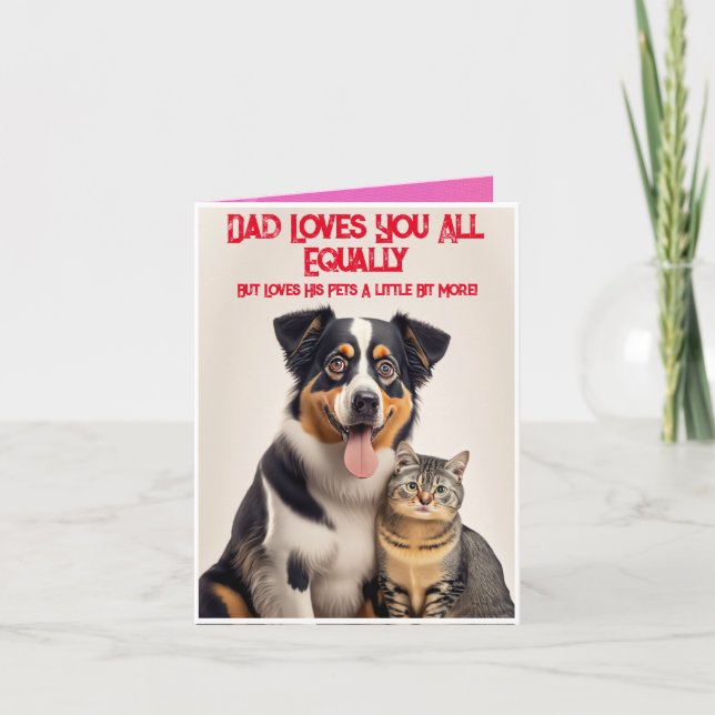 Personalised Cute Funny Pet Photo Father's Day Card (Front)