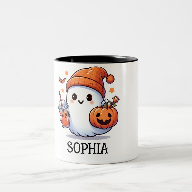 Personalised Cute Ghost Halloween Mug for Kids  (Center)