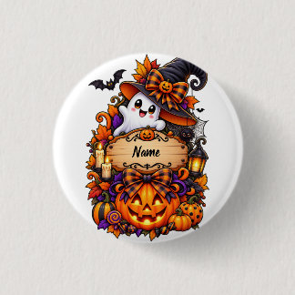 Personalised Cute Ghost Halloween Photo Shirt 3 Cm Round Badge