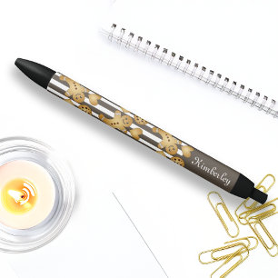 Personalised Cute Gingerbread Man Cookie Black Ink Pen