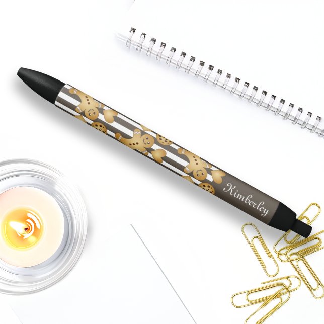 Personalised Cute Gingerbread Man Cookie Black Ink Pen (Creator Uploaded)