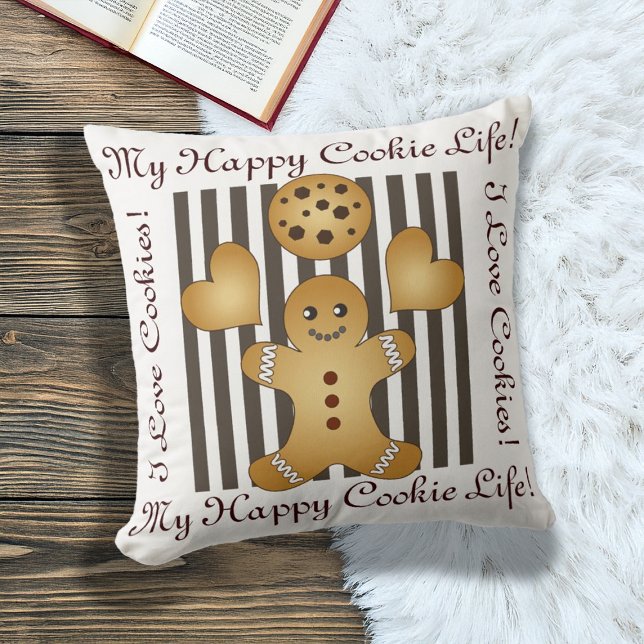 Personalised Cute Gingerbread Man Cookie Cushion (Creator Uploaded)