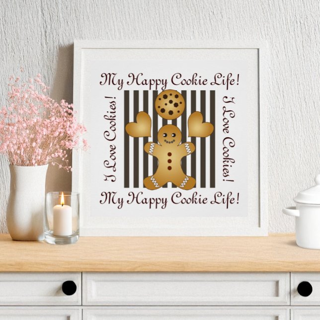 Personalised Cute Gingerbread Man Cookie Poster (Creator Uploaded)