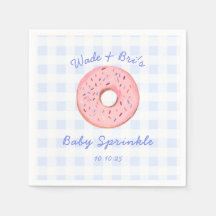 Personalised Cute Gingham Doughnut Baby Sprinkle