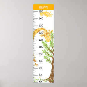Personalised Cute Giraffe Growth Chart