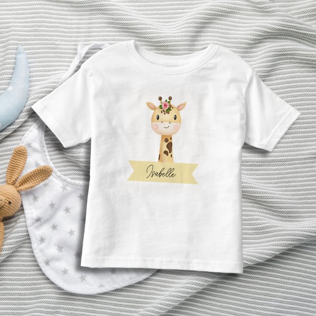 Personalised cute giraffe  toddler T-Shirt (Creator Uploaded)