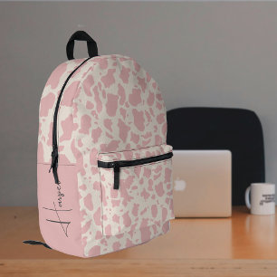 Personalised Cute Girl's Cow Skin Pattern Printed Backpack