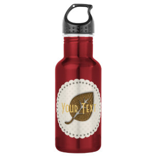 Personalised Cute Golden Leaf Water Bottle