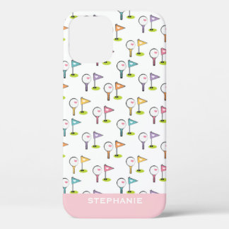 Personalised Cute Golf Ball Tee and Pins iPhone 12 Pro Case