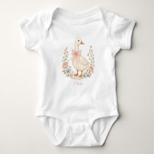 personalised cute goose nursery baby shower gift bodysuit