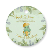 Personalised Cute Green Dinosaur Boys Baby Shower 