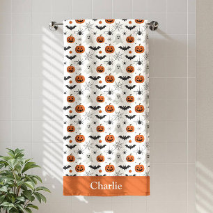 Personalised Cute Halloween Bath Towel
