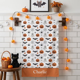 Personalised Cute Halloween Beach Towel