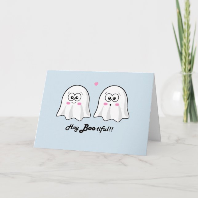 Personalised cute Halloween 'Hey Bootiful' card! Card (Front)
