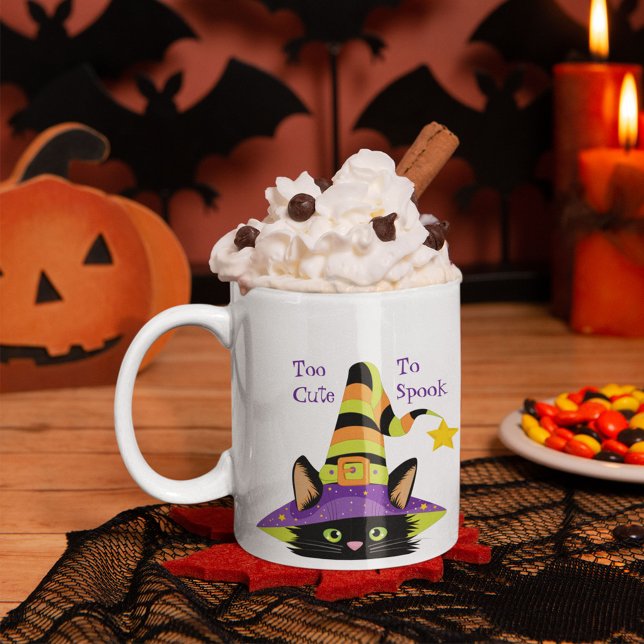Personalised Cute Halloween Witch Black Cat Coffee Mug (Creator Uploaded)