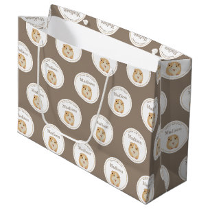 Personalised Cute Hamster Pattern Birthday Party  Large Gift Bag