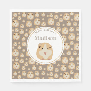 Personalised Cute Hamster Pattern Birthday Party  Napkin