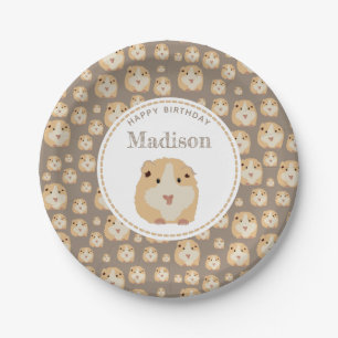 Personalised Cute Hamster Pattern Birthday Party Paper Plate