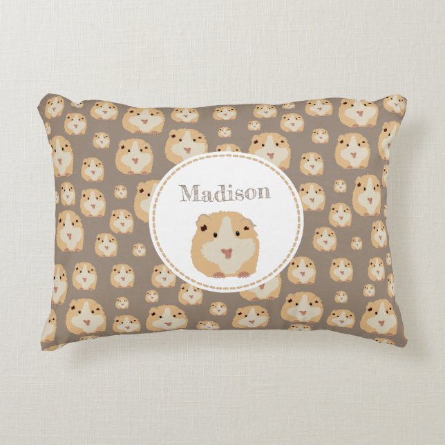 Personalised Cute Hamster Pattern  Decorative Cushion (Front)