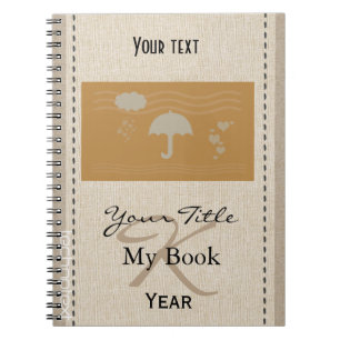Personalised Cute Heart Rain Baby Kids Monogrammed Notebook