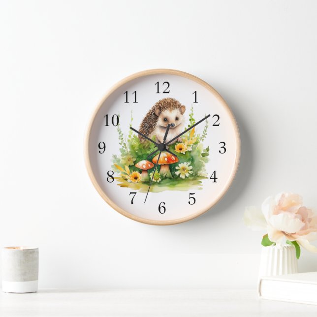 Personalised Cute Hedgehog Clock (Home)
