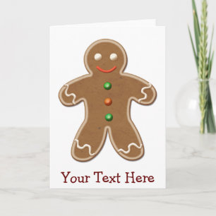 Personalised Cute Holiday Gingerbread Man Card