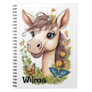 Personalised Cute Horse Head  Notebook