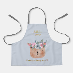 Personalised Cute I Love You Beary Apron