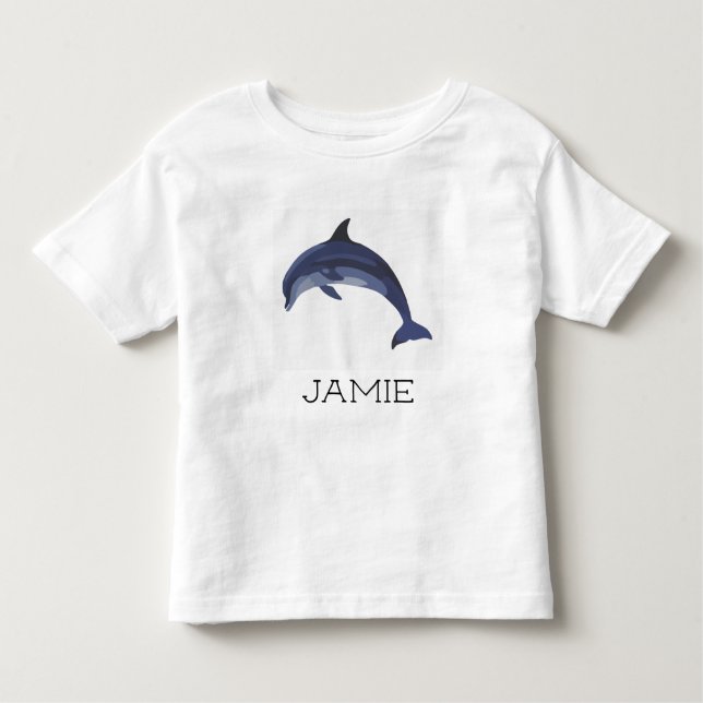 Personalised cute jumping dolphin toddler T-Shirt (Front)